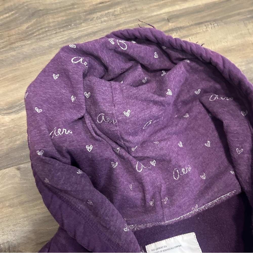 Aeropostale Purple Zip-Up Hoodie - Picture 6 of 6